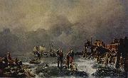 Andreas Achenbach Ufer des zugefrorenen Meeres (Winterlandschaft) oil painting on canvas